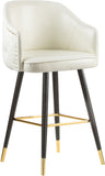 Barbosa Faux Leather / Metal / Engineered Wood / Foam Contemporary White Faux Leather Counter/Bar Stool - 23" W x 23" D x 41" H