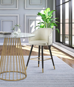 Barbosa Faux Leather / Metal / Engineered Wood / Foam Contemporary White Faux Leather Counter/Bar Stool - 23" W x 23" D x 41" H