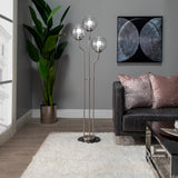 Sagebrook Home Transitional Metal/marble 53" 3 Light Floor Lamp, Silver - Kd 50605 Silver Metal