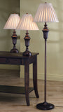 Traditional 3-piece Sculpted Lamp Set Dark Brown