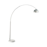 Contemporary Arched Floor Lamp in Brushed Steel & Chrome - Modern Design for Elegant Spaces