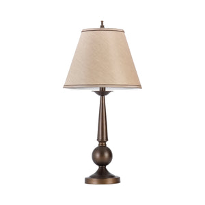 Traditional Cone shade Table Lamps Bronze and Beige (Set of 2)