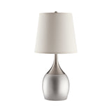 Contemporary Empire Shade Table Lamps Silver and Chrome (Set of 2)