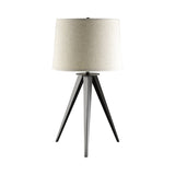 Contemporary Tripod Base Table Lamp Black and Light Grey