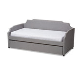 Ally Modern Contemporary Fabric Upholstered Twin Size Sofa Daybed with Trundle Bed