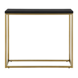 Teresa Console Table in High Gloss Black with Matte Brushed Gold Frame