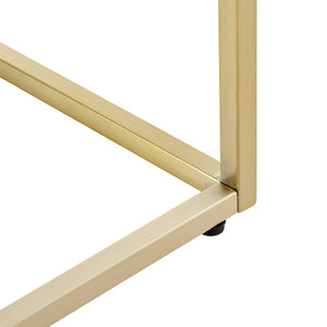 Teresa Console Table in High Gloss Black with Matte Brushed Gold Frame