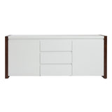 Manon Sideboard in Matte White and Dark Walnut