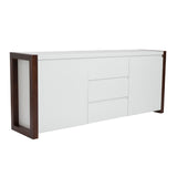 Manon Sideboard in Matte White and Dark Walnut