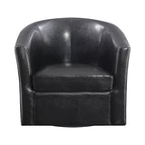 Contemporary Upholstery Sloped Arm Swivel Accent Chair