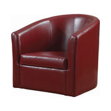 Contemporary Upholstery Sloped Arm Swivel Accent Chair