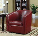 Contemporary Upholstery Sloped Arm Swivel Accent Chair