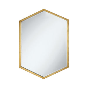 Casual Hexagon Shaped Wall Mirror Gold