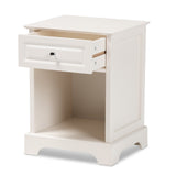 Baxton Studio Chase Modern Transitional White Finished 1-Drawer Wood Nightstand