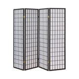 Contemporary 4-panel Folding Screen Dark and White