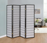 Contemporary 4-panel Folding Screen Dark and White