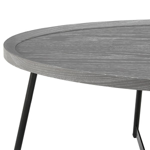 Niklaus 47" Oval Coffee Table in Gray with Black Base