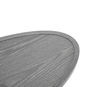 Niklaus 47" Oval Coffee Table in Gray with Black Base