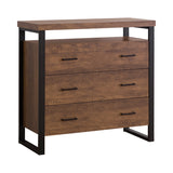 Country Rustic 3-drawer Accent Cabinet Rustic Amber