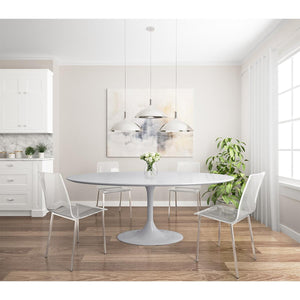 Astrid 79" Oval Dining Table in White