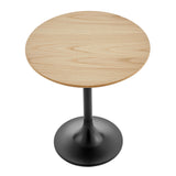 Astrid 20" Side Table in American Natural White Oak Veneer Top with Oak Heat Transfer Tulip Steel Base