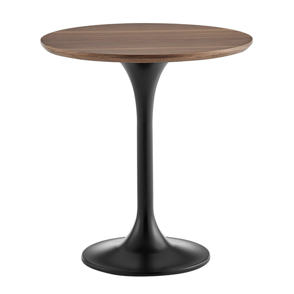 Astrid 20" Side Table in American Walnut Veneer Top with Walnut Heat Transfer Tulip Steel Base