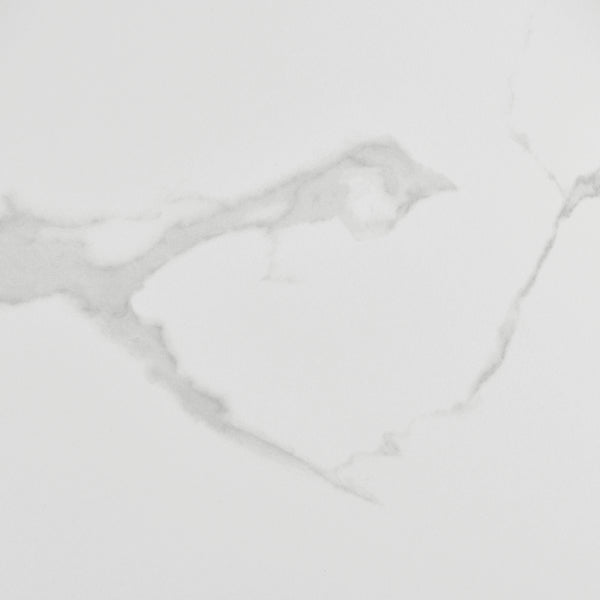 Astrid 20" Side Table in Matte White Ceramic Top and High Gloss White Steel Base