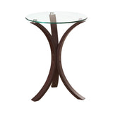 Contemporary Round Accent Table Cappuccino