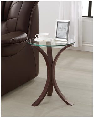 Contemporary Round Accent Table Cappuccino