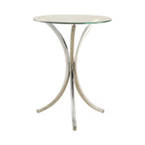 Contemporary Round Accent Table with Curved Legs Chrome