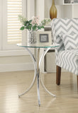 Contemporary Round Accent Table with Curved Legs Chrome