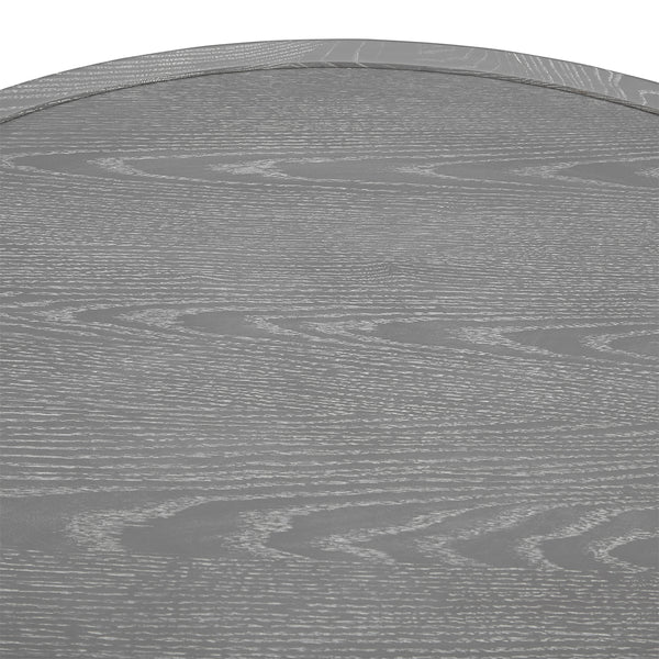 Niklaus 35" Round Coffee Table in Gray with Black Base