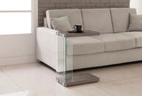 Contemporary Accent Table Weathered Grey and Clear