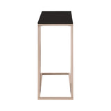 Contemporary Rectangular Accent Table Black and Chocolate Chrome