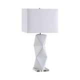 Contemporary Geometric Ceramic Base Table Lamp White