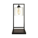 Casual Glass Shade Table Lamp Black