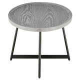 Niklaus 22" Round Side Table in Gray with Black Base