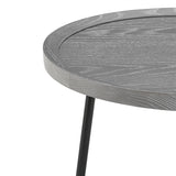 Niklaus 22" Round Side Table in Gray with Black Base