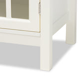 Baxton Studio Kendall Classic and Traditional White Finished Wood and Glass Kitchen Storage Cabinet