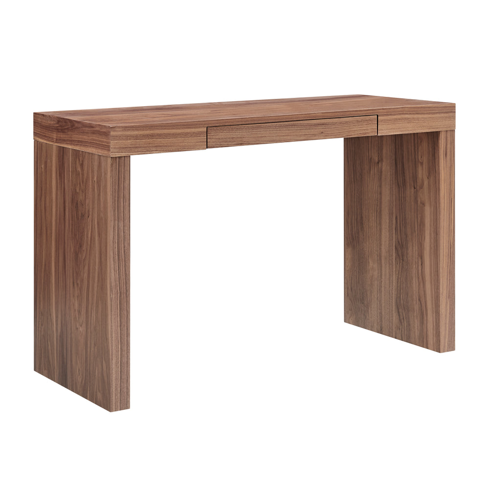EuroStyle Doug Desk in Walnut with One Drawer 90303-WAL
