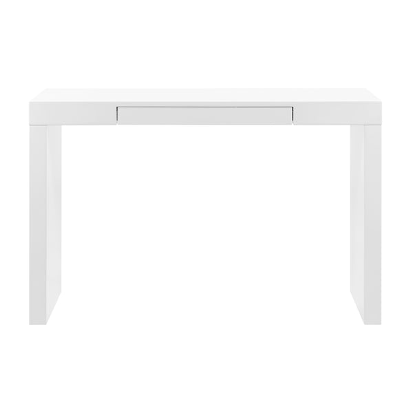EuroStyle Doug Desk in Matte White Lacquered with One Drawer 90303-WHT