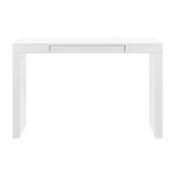 EuroStyle Doug Desk in Matte White Lacquered with One Drawer 90303-WHT