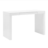 EuroStyle Doug Desk in Matte White Lacquered with One Drawer 90303-WHT