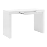 EuroStyle Doug Desk in Matte White Lacquered with One Drawer 90303-WHT