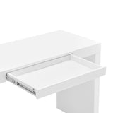 EuroStyle Doug Desk in Matte White Lacquered with One Drawer 90303-WHT