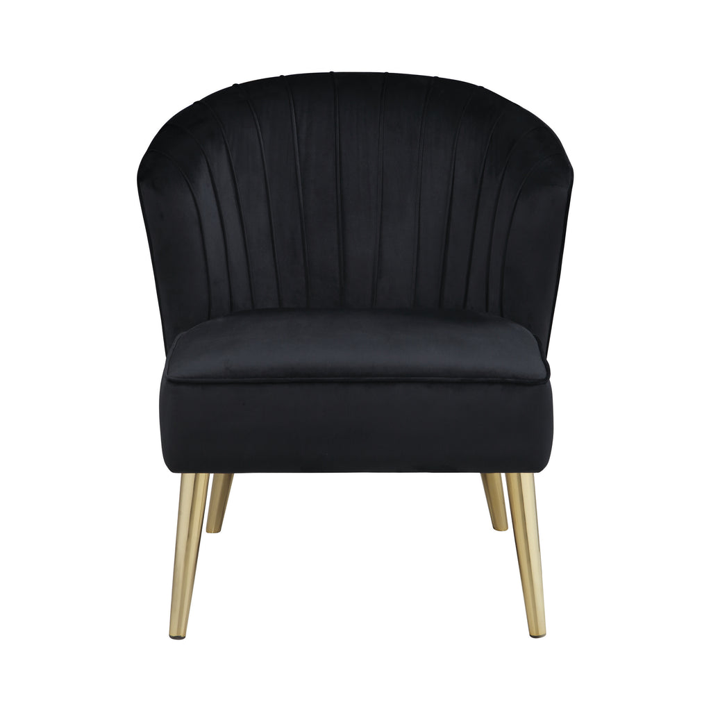 Contemporary Upholstered Accent Chair with Tapered Legs Black