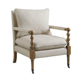 Traditional Upholstered Accent Chair with Casters