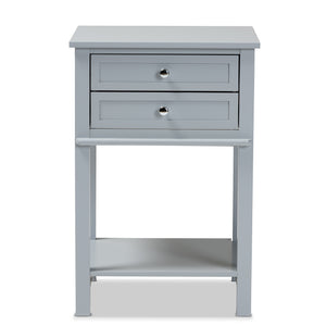 Baxton Studio Willow Modern Transitional Light Grey Finished 2-Drawer Wood Nightstand