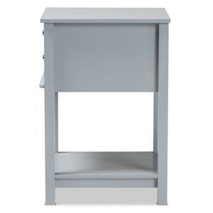 Baxton Studio Willow Modern Transitional Light Grey Finished 2-Drawer Wood Nightstand