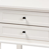 Baxton Studio Willow Modern Transitional White Finished 2-Drawer Wood Nightstand